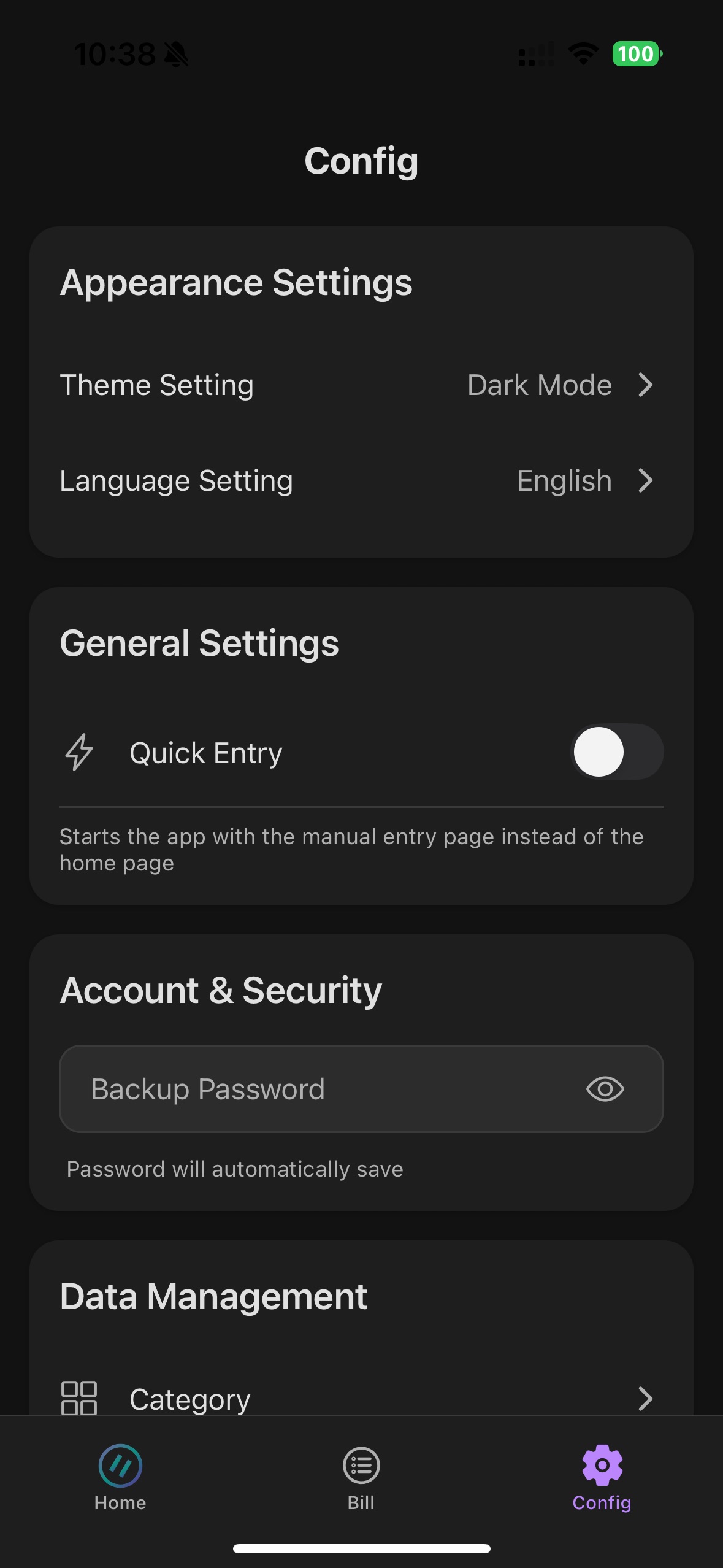 Zyn App设置界面